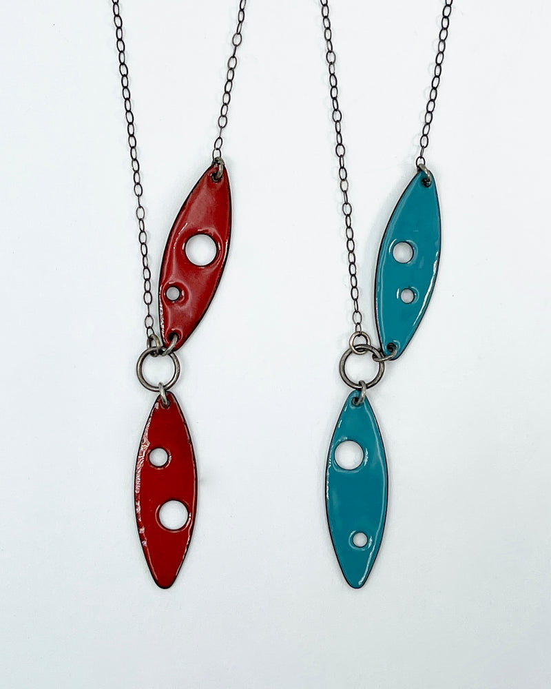 Oval Duo Enamel Necklace