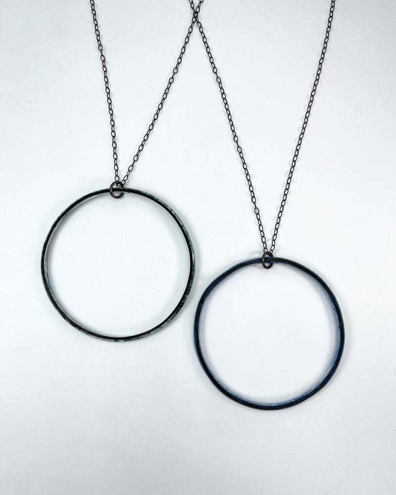 Enamel Wire Ring Necklace