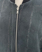 Veda Quilted Bomber Jacket, Slate