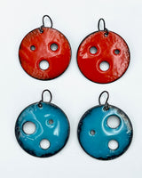 Large Circle Enamel Earrings