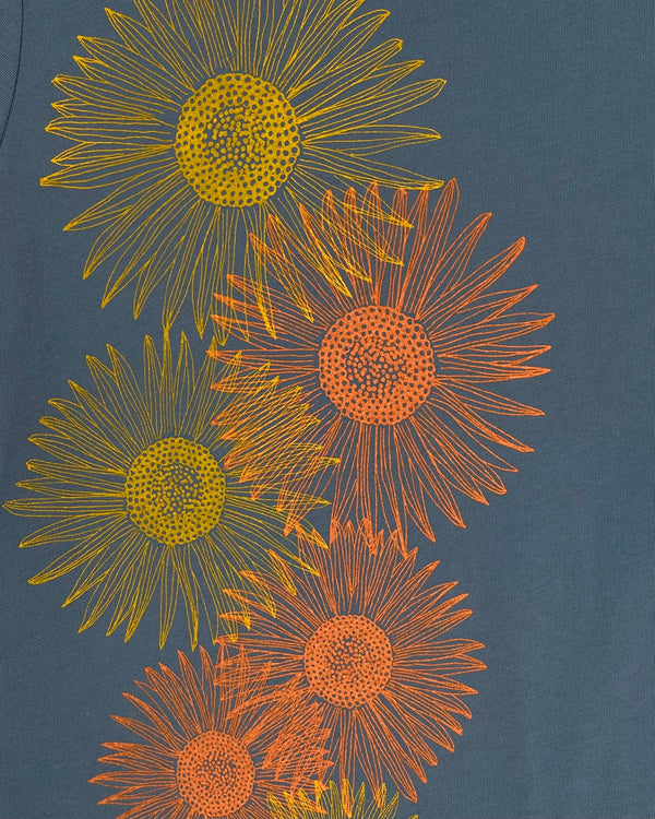 Sunflowers Ulla T-Shirt in Ocean Blue