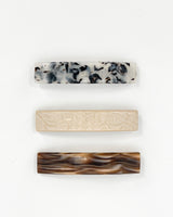 Ivory Blonde French Barrettes