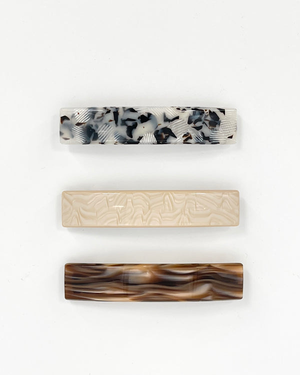 Ivory Blonde French Barrettes