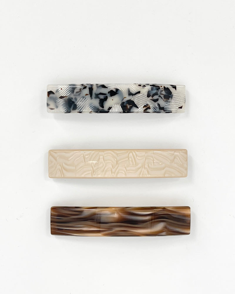 Ivory Blonde French Barrettes
