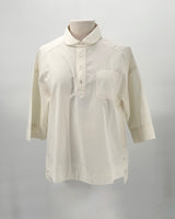 Basco Cotton Pullover Shirt, Ivory