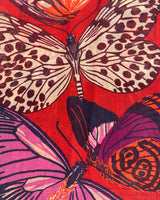 Butterflies Red Square Scarf