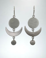 Full and Crescent Moon Drop Earrings