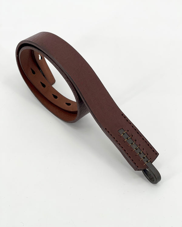 Johnny Farah Multi Hole Hook Belt, Dark Brown