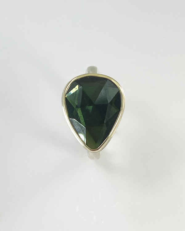 Jamie Joseph Rose Cut Green Tourmaline Ring