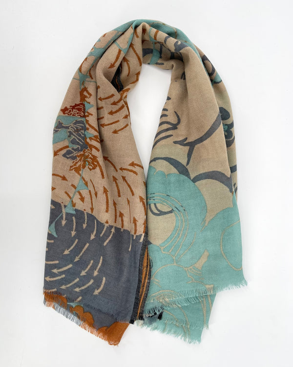 The North Wind and the Sun Shawl, Mix Green