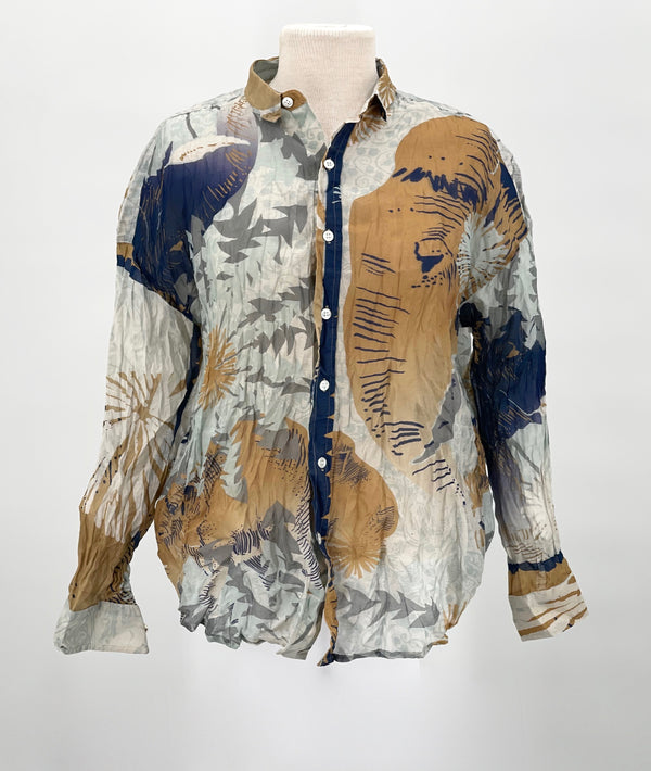 Flowers and Elephants Morning Shirt
