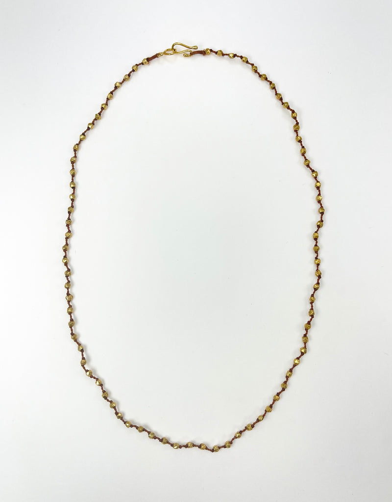 Knotted Vermeil Bead Necklace