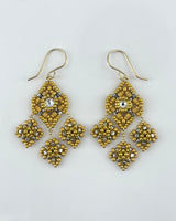 Miguel Ases Gold Chandelier Drop Earrings