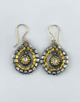Miguel Ases Silver/Gold Teardrop Earrings