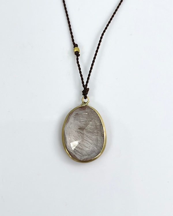 Margaret Solow Faceted Rutilated Quartz Necklace