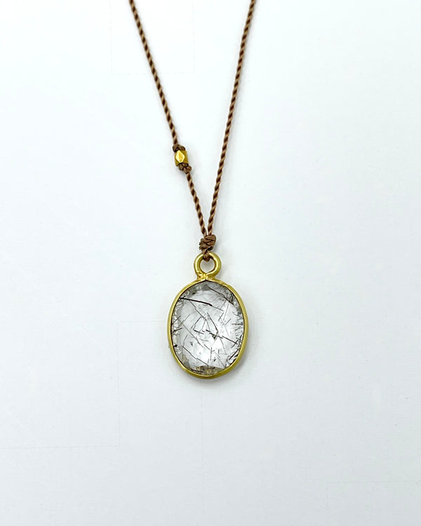 Margaret Solow 18kt Tourmalated Quartz Necklace