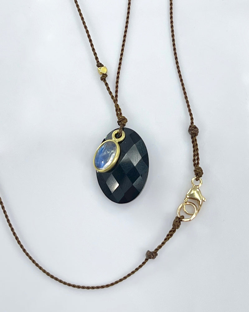 Margaret Solow Black Spinel and Moonstone Necklace