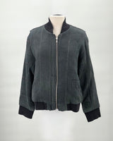 Veda Quilted Bomber Jacket, Slate