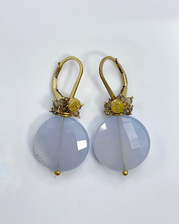 River Song Blue Chalcedony Fringe Earrings