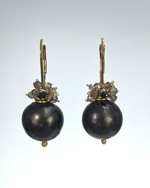 River Song Charcoal Pearl Fringe Earrings