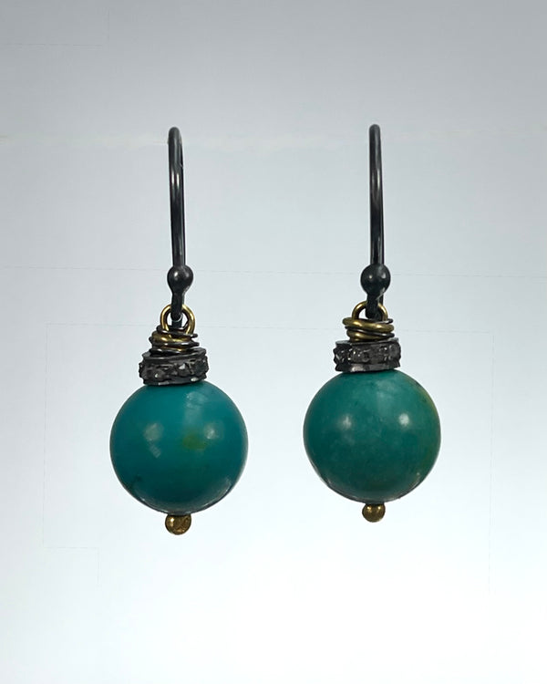 River Song Polished Persian Turquoise Earrings