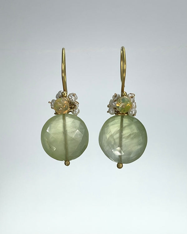 River Song Prehnite Coin Earrings