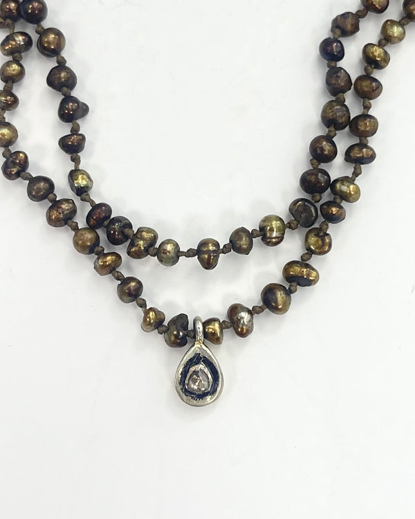 River Song Copper and Gold Antique Pearl Necklace