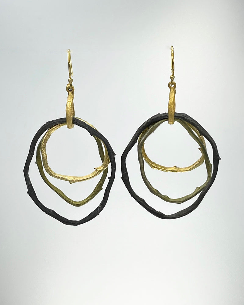 Petite Driftwood Triple Hoop Earrings