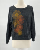 Sunflowers Heather Charcoal Pullover