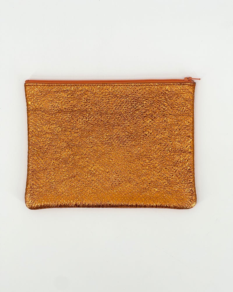 Large Leather Zip Pouches