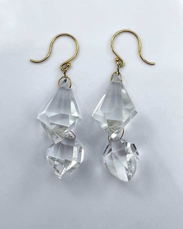 Ten Thousand Things Double Drop Crystal Earrings