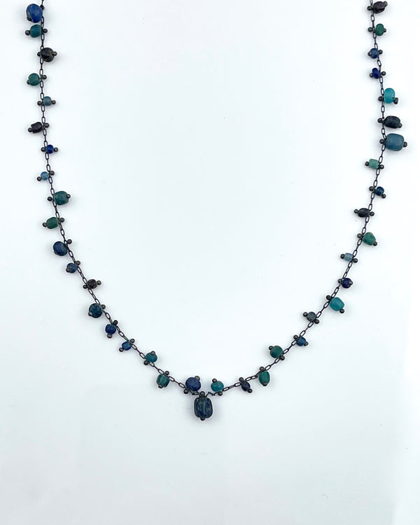 Ten Thousand Things Studded Blue Bead Necklace