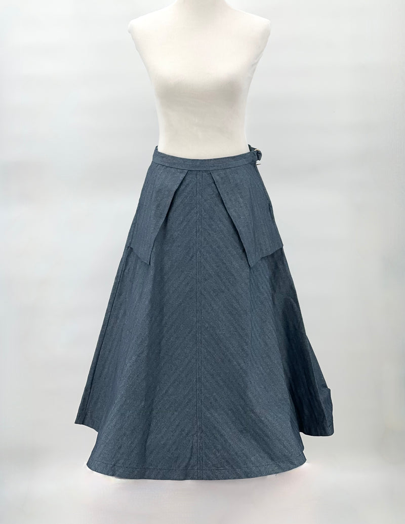 Floating Pocket Skirt, Herringbone Stripe