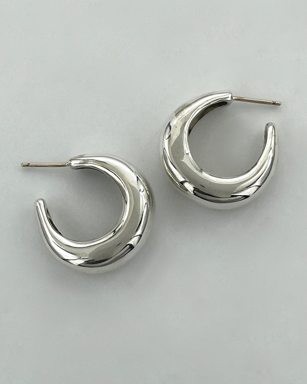 Vaubel Designs Elongated Silver Hoops