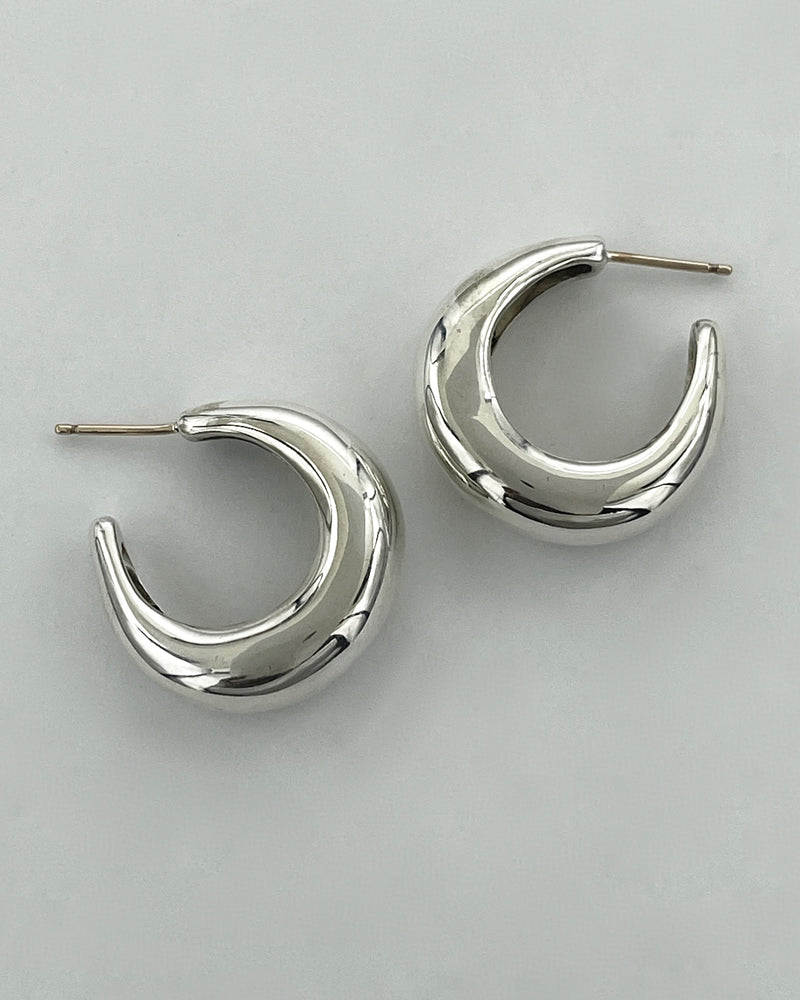 Vaubel Designs Elongated Silver Hoops