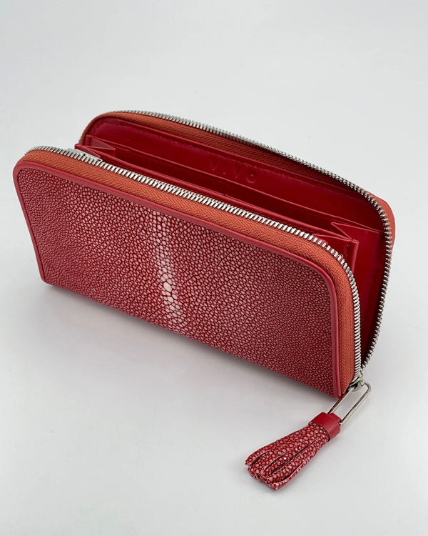 Cora Classic Shagreen Zip Around Wallet