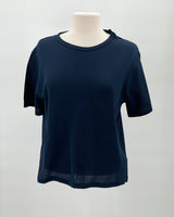Cotton Crepe Short Sleeve Crew Top