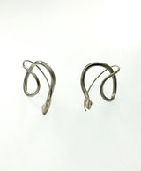 Oxidized Silver Serpent Earrings