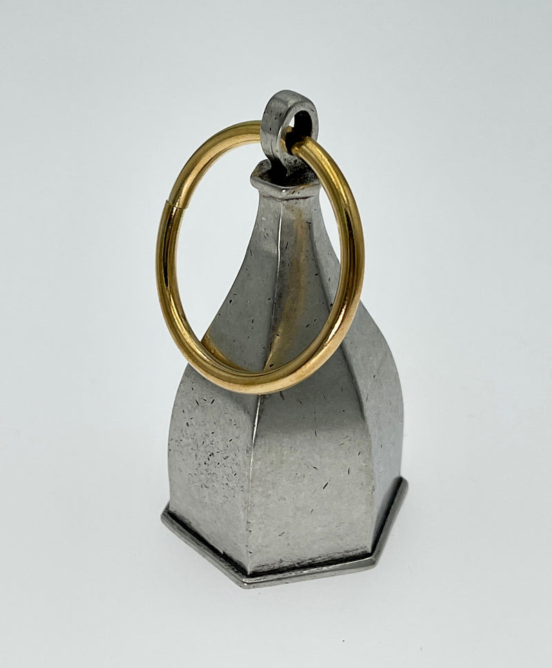 Pewter Candle Snuffer with Brass Ring