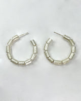 Biba Schutz Silver Circular Tab Earrings