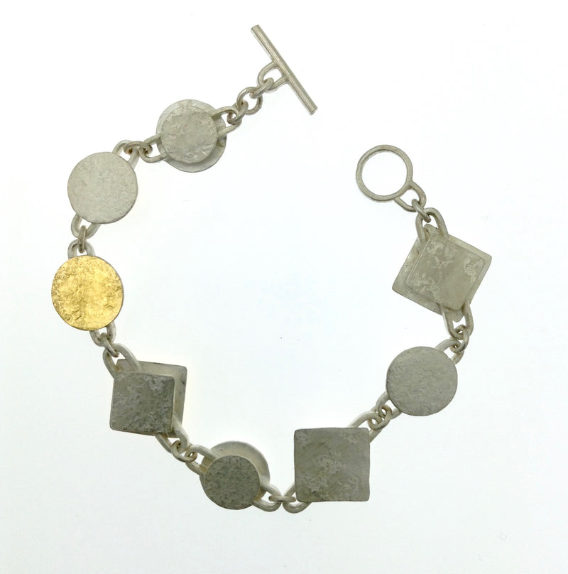 Biba Schutz Square Link Bi-Metal Bracelet