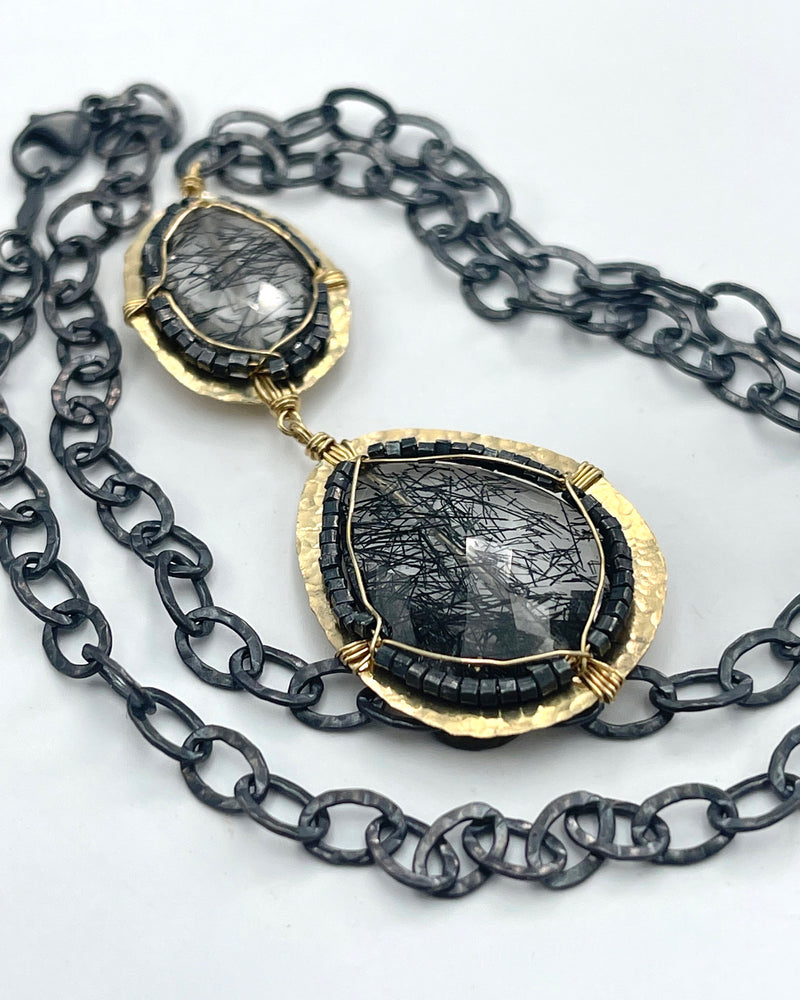 Black Tourmalated Quartz Necklace
