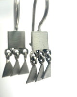 Tiny Square Drops with Triangles Earrings