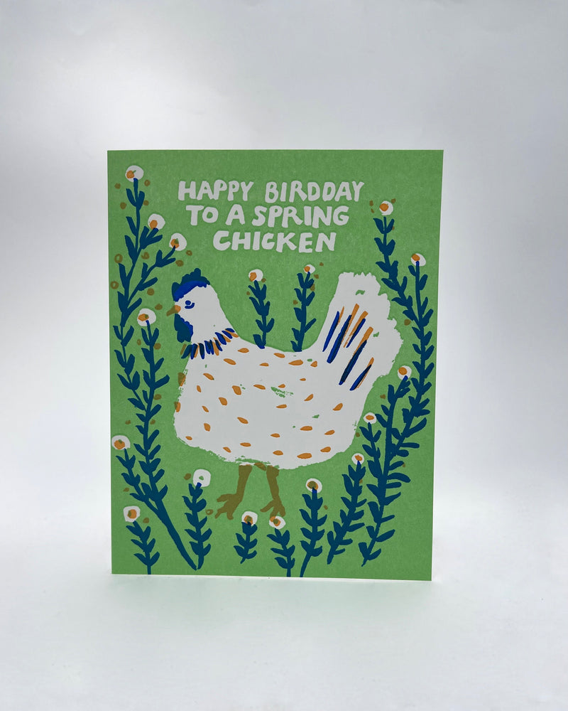 Spring Chicken Birthday Card