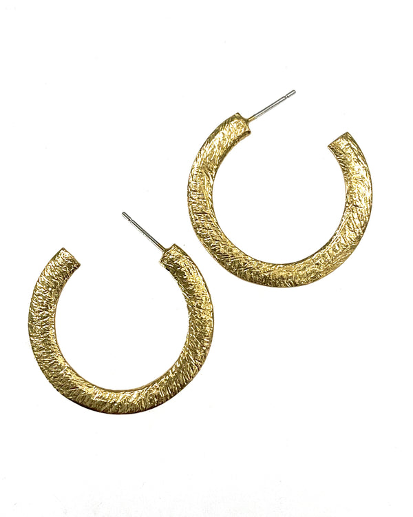 Heather Guidero Carved Vermeil Hoop Earrings