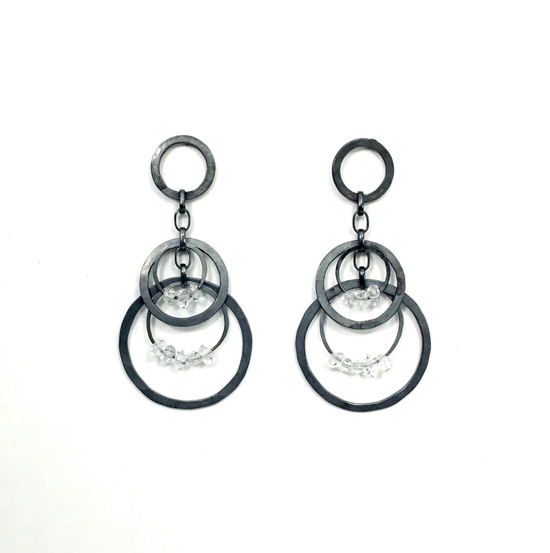 Heather Guidero Circle Bunch Herkimer Earrings