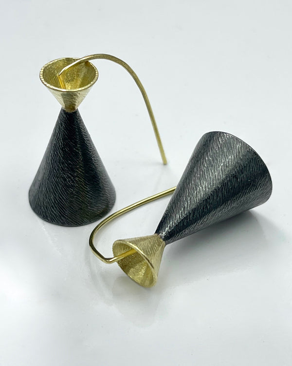 Carved Large Bicone Earrings