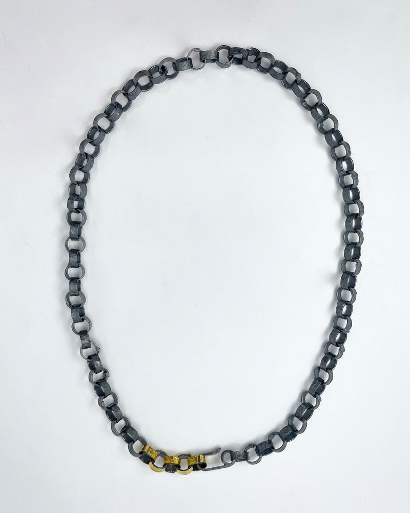 Hammered Small Chain Link Necklace