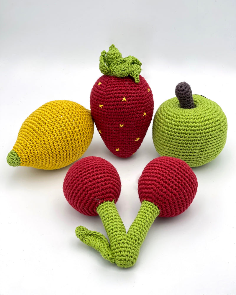 Crocheted Fruit Rattles