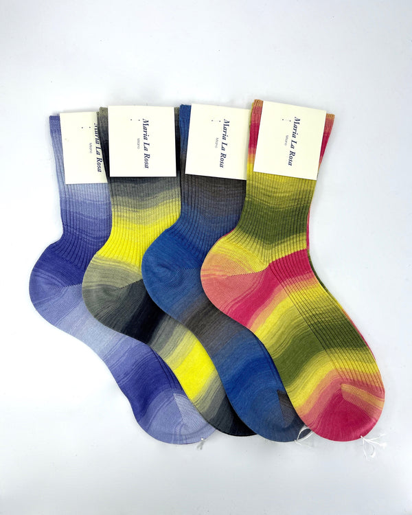 Maria La Rosa Variegated Cotton Ribbed Socks